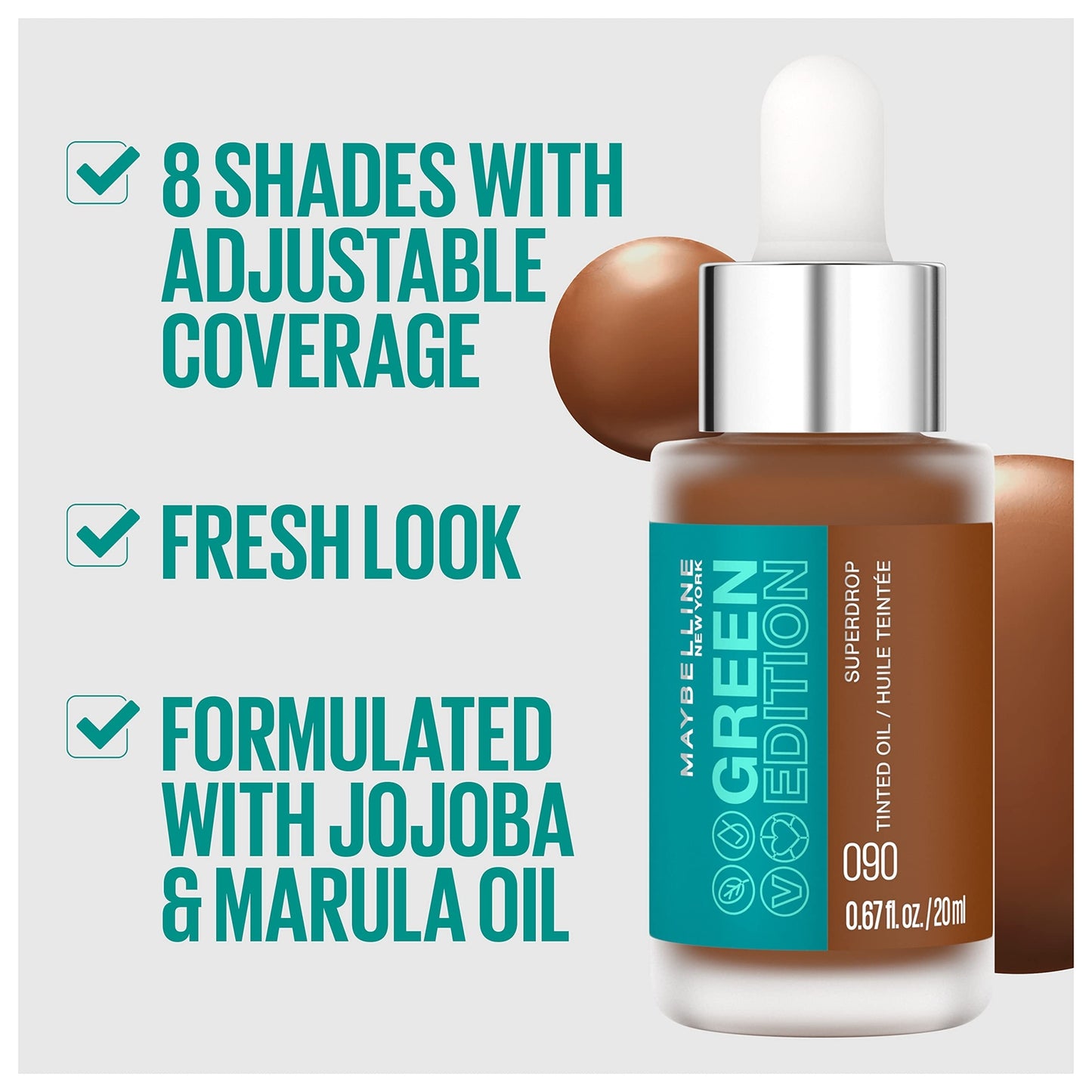 Maybelline Green Edition Superdrop Tinted Oil Base Makeup 090