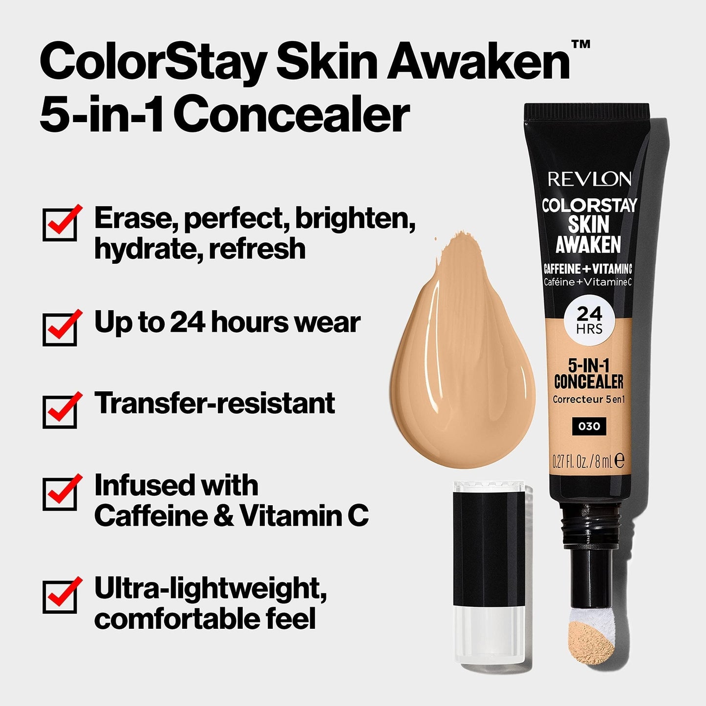 Revlon ColorStay Skin Awaken 5-in-1 Concealer Lightweight 005 Fair.0.27 fl oz