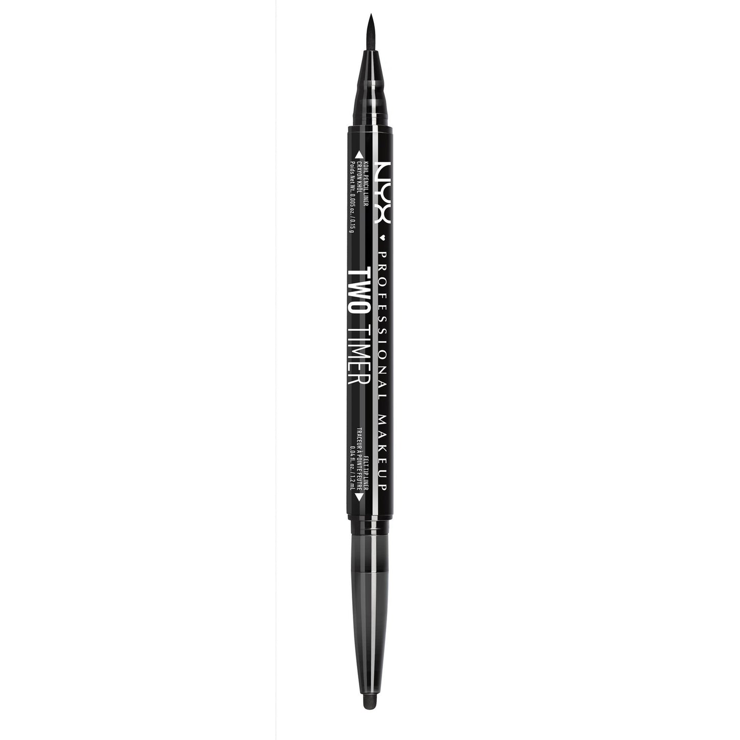 NYX PROFESSIONAL MAKEUP Two-Timer Dual Ended Eyeliner Pencil Jet Black (TT01)