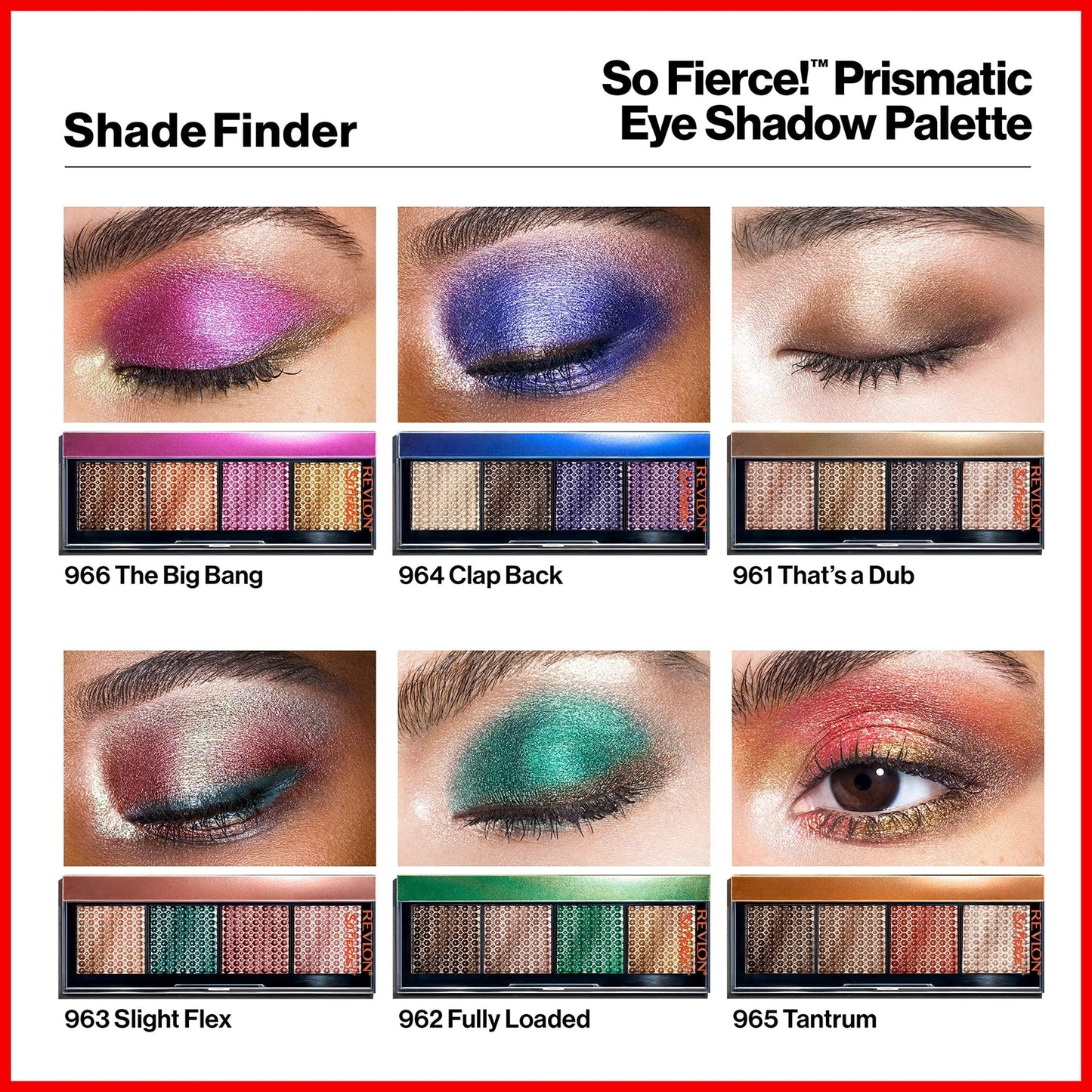 Revlon Eyeshadow Palette So Fierce Prismatic Eyeshadow 964 Clap Back 0.21 Oz