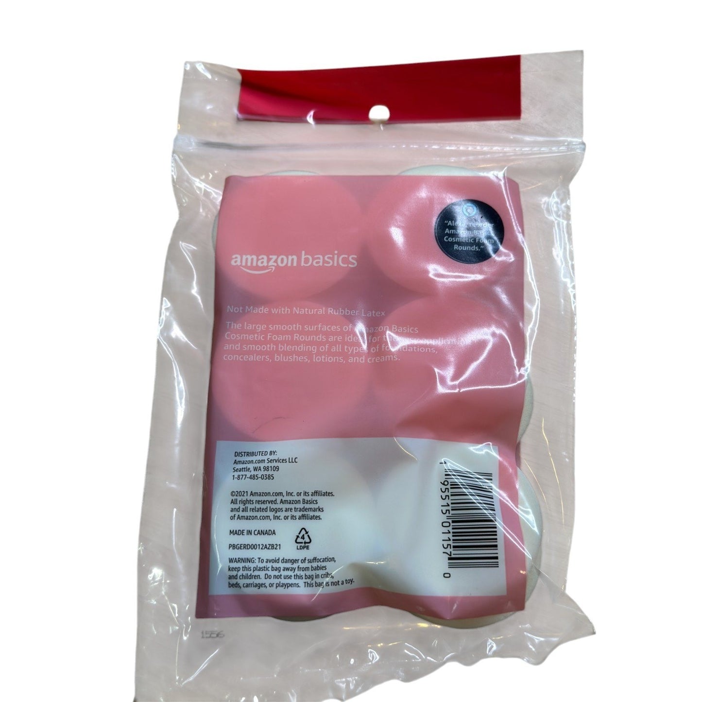 Amazon Basics Cosmetic Foam Rounds Makeup Sponges Applicators 12 Count