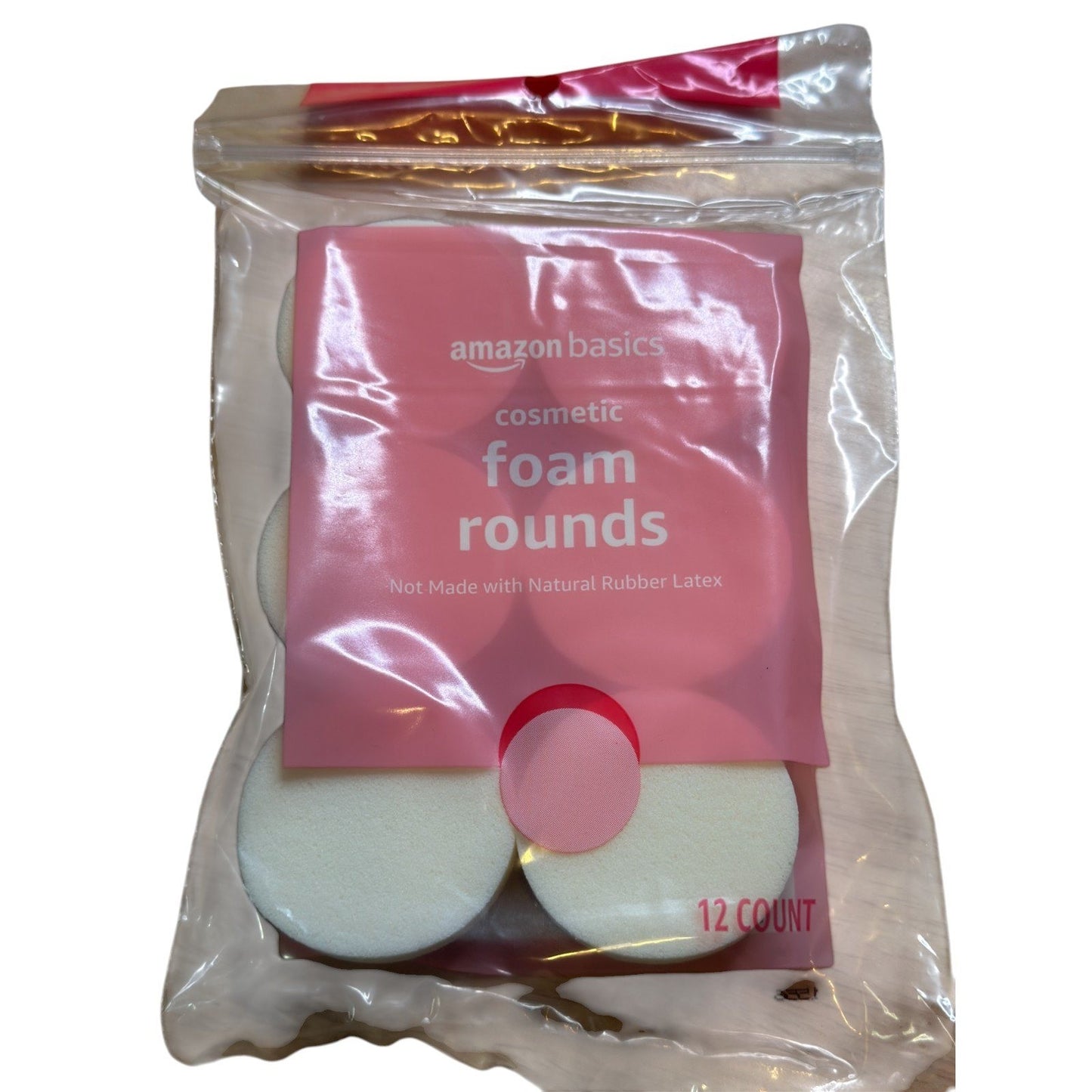 Amazon Basics Cosmetic Foam Rounds Makeup Sponges Applicators 12 Count