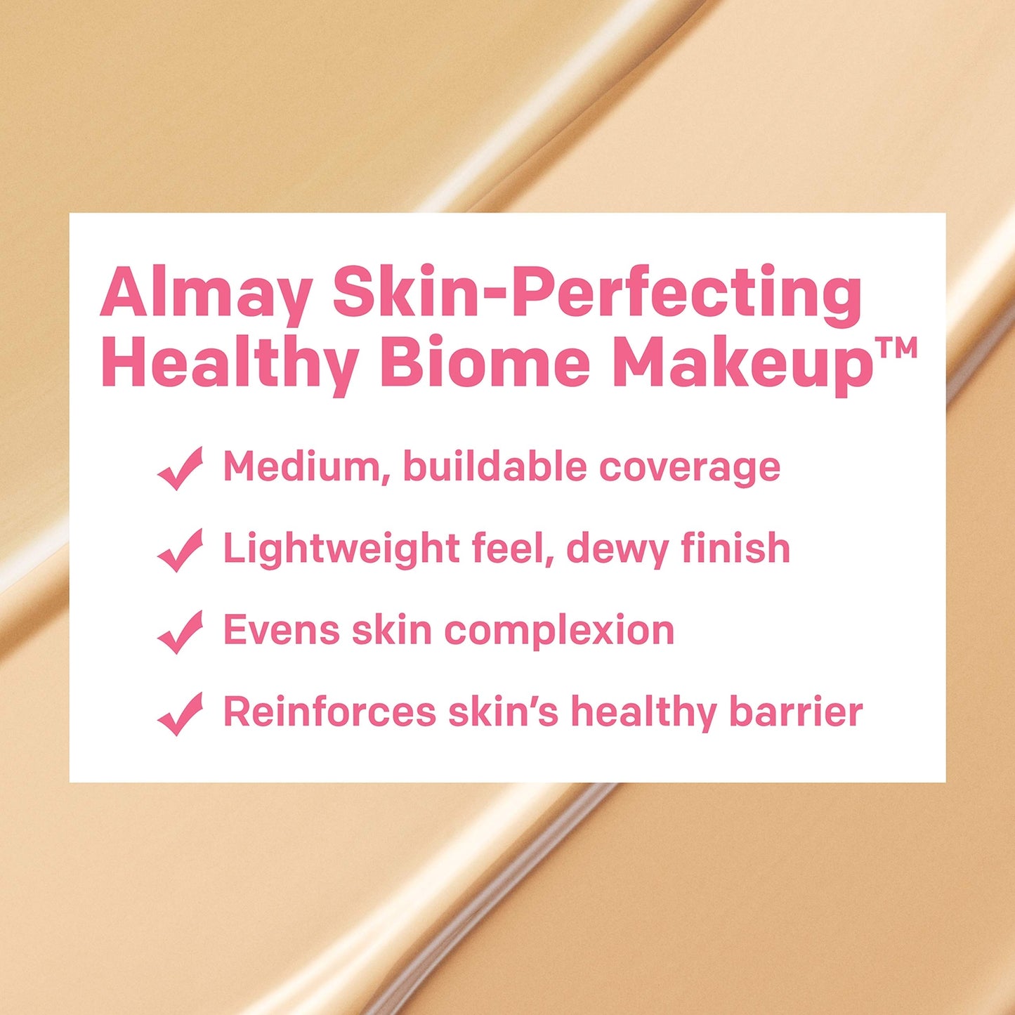Almay Skin Perfecting Healthy Biome Foundation Prebiotic Complex SPF 25 150 Tan