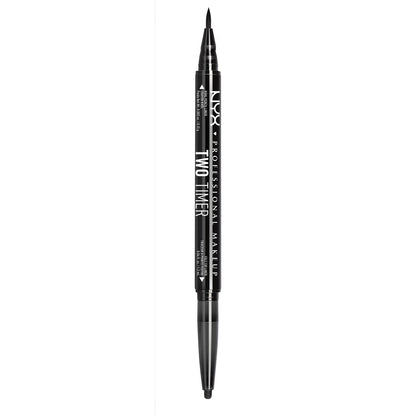 NYX PROFESSIONAL MAKEUP Two-Timer Dual Ended Eyeliner Pencil Jet Black (TT01)