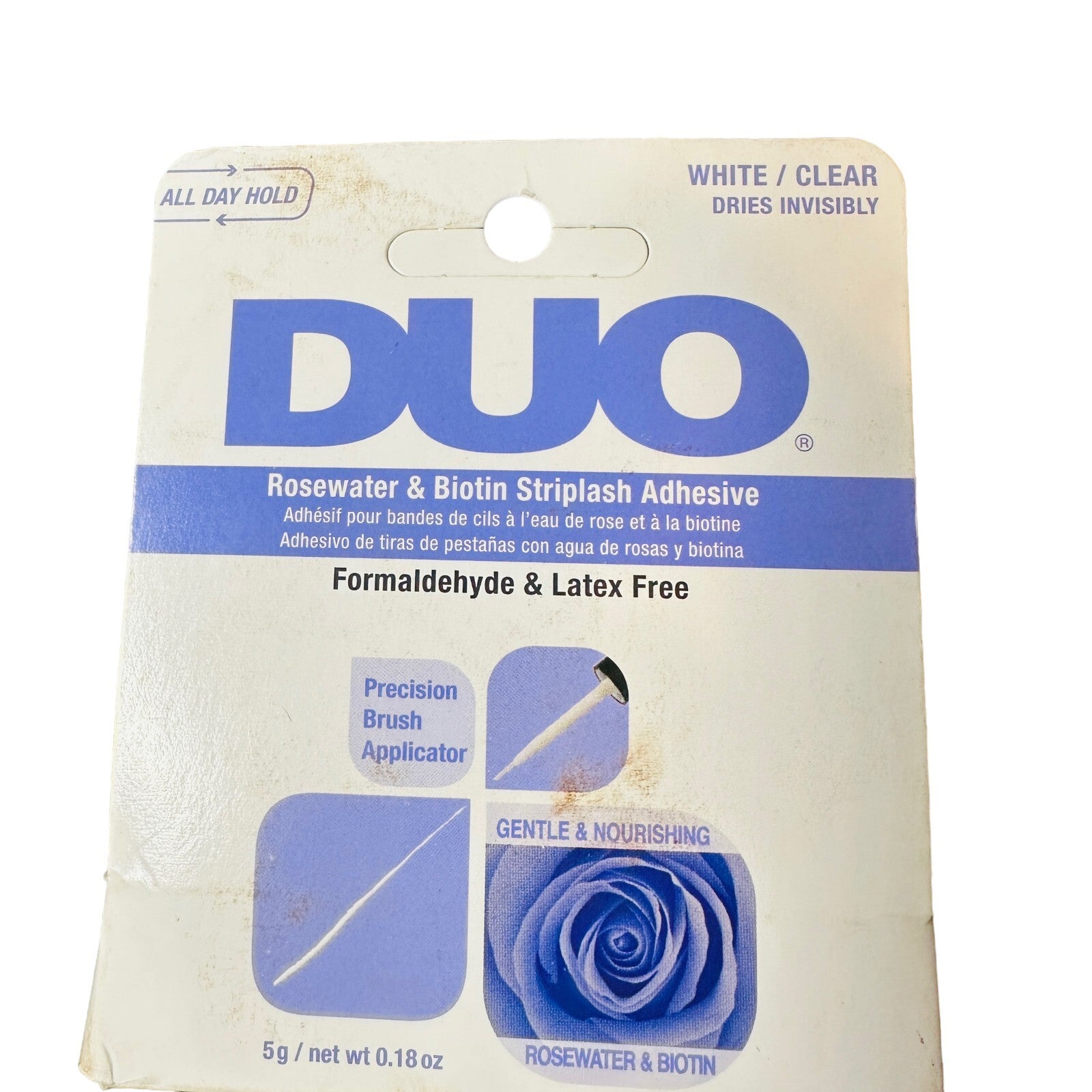 Ardell DUO Rosewater & Biotin Striplash Adhesive White Clear