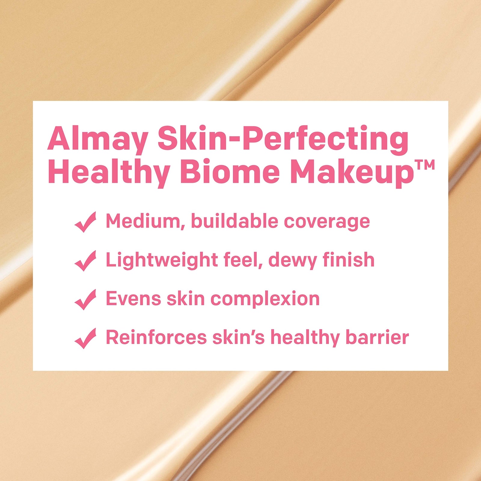 Almay Skin Perfecting Healthy Biome Foundation Prebiotic Complex SPF 25 150 Tan