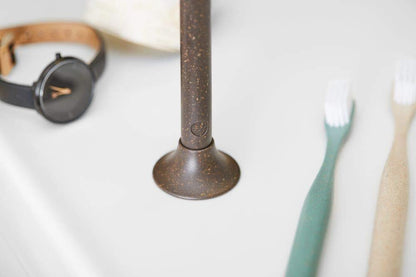Bogobrush Compostable Toothbrush with Soft Nylon Bristles Stand in Coffee Brown