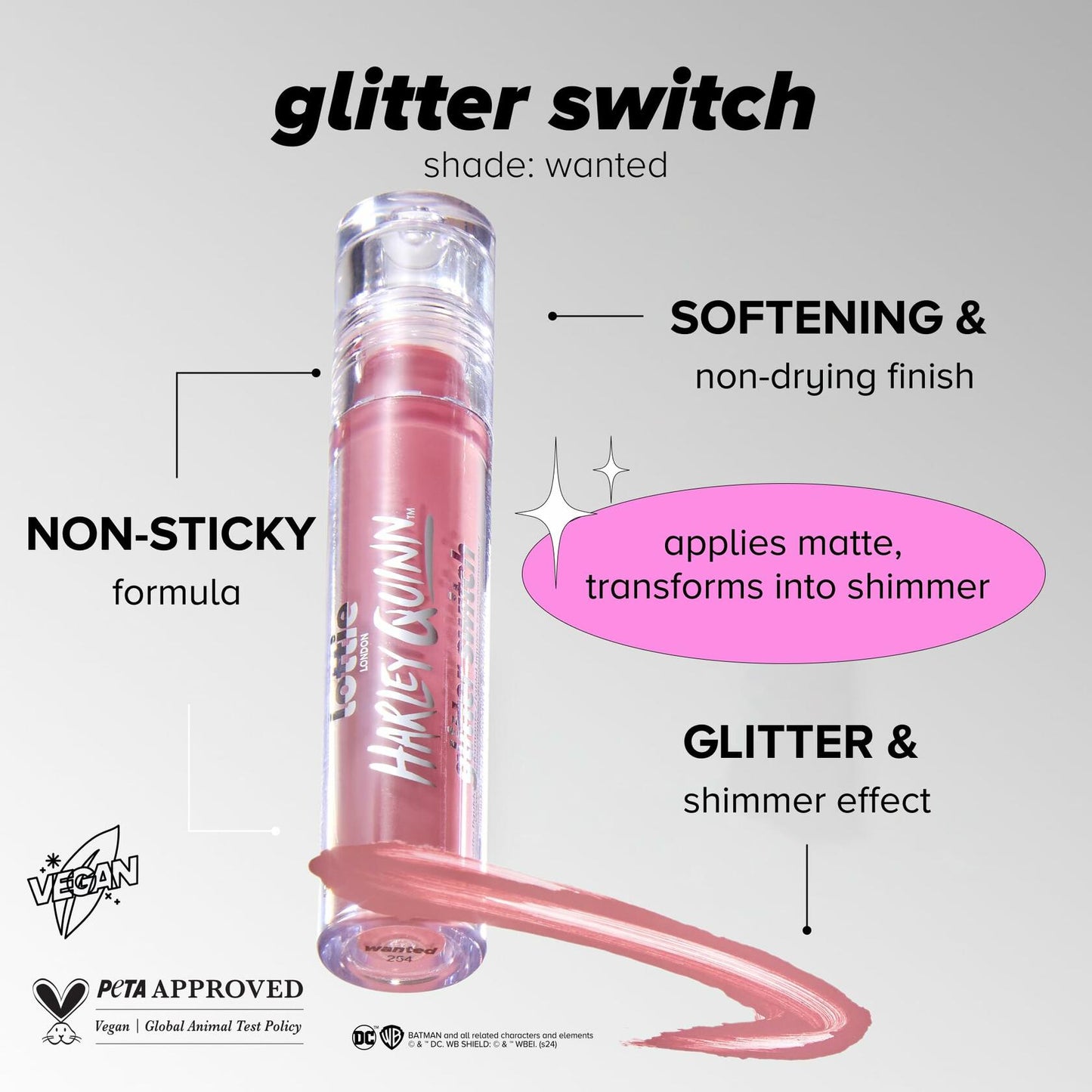 Lottie London Transforming Liquid Lipstick in Wanted nude pink shade