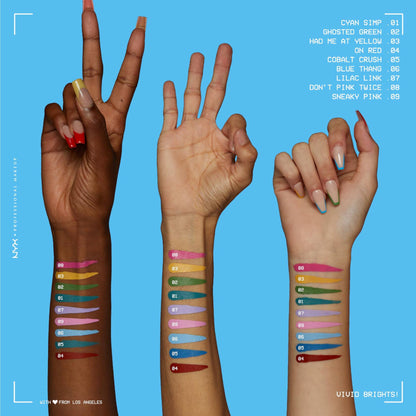 NYX PROFESSIONAL MAKEUP Vivid Brights Liquid Eyeliner Precise Tip Ghosted Green