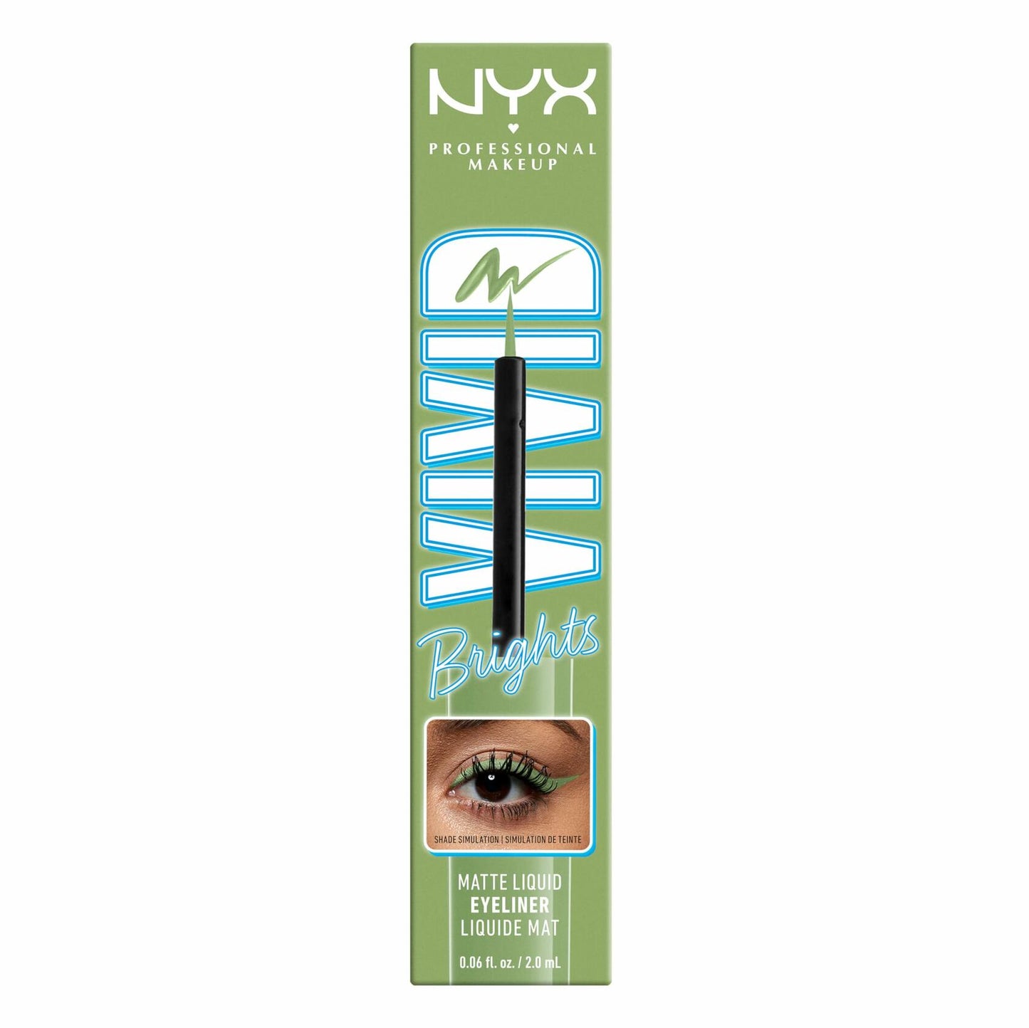 NYX PROFESSIONAL MAKEUP Vivid Brights Liquid Eyeliner Precise Tip Ghosted Green